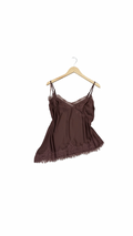 Brown Silk Lacey Tank